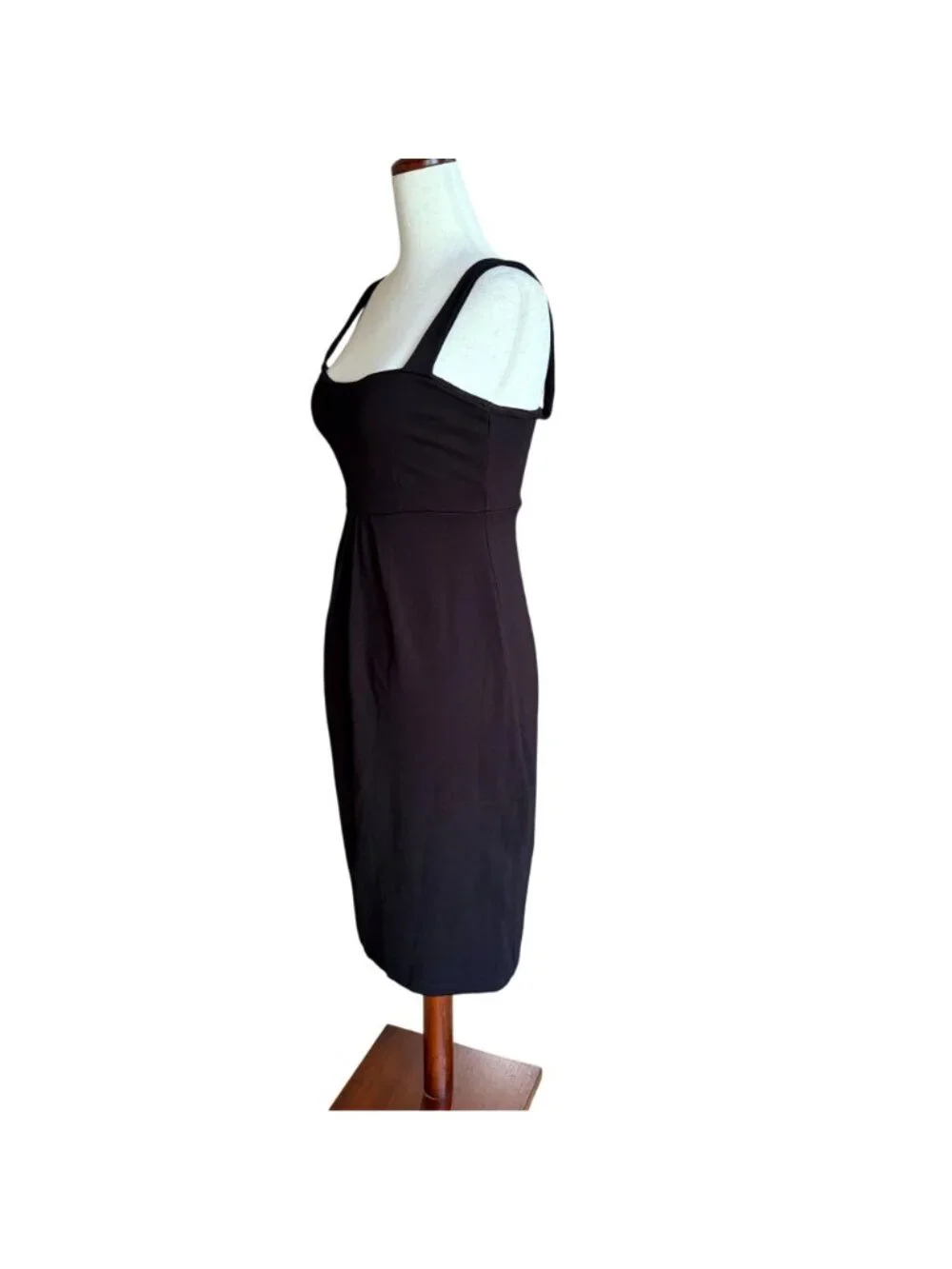Isabella Oliver Maternity Black Midi Square Neck Stretch Tank Dress NWT Size 0 - Picture 4 of 10